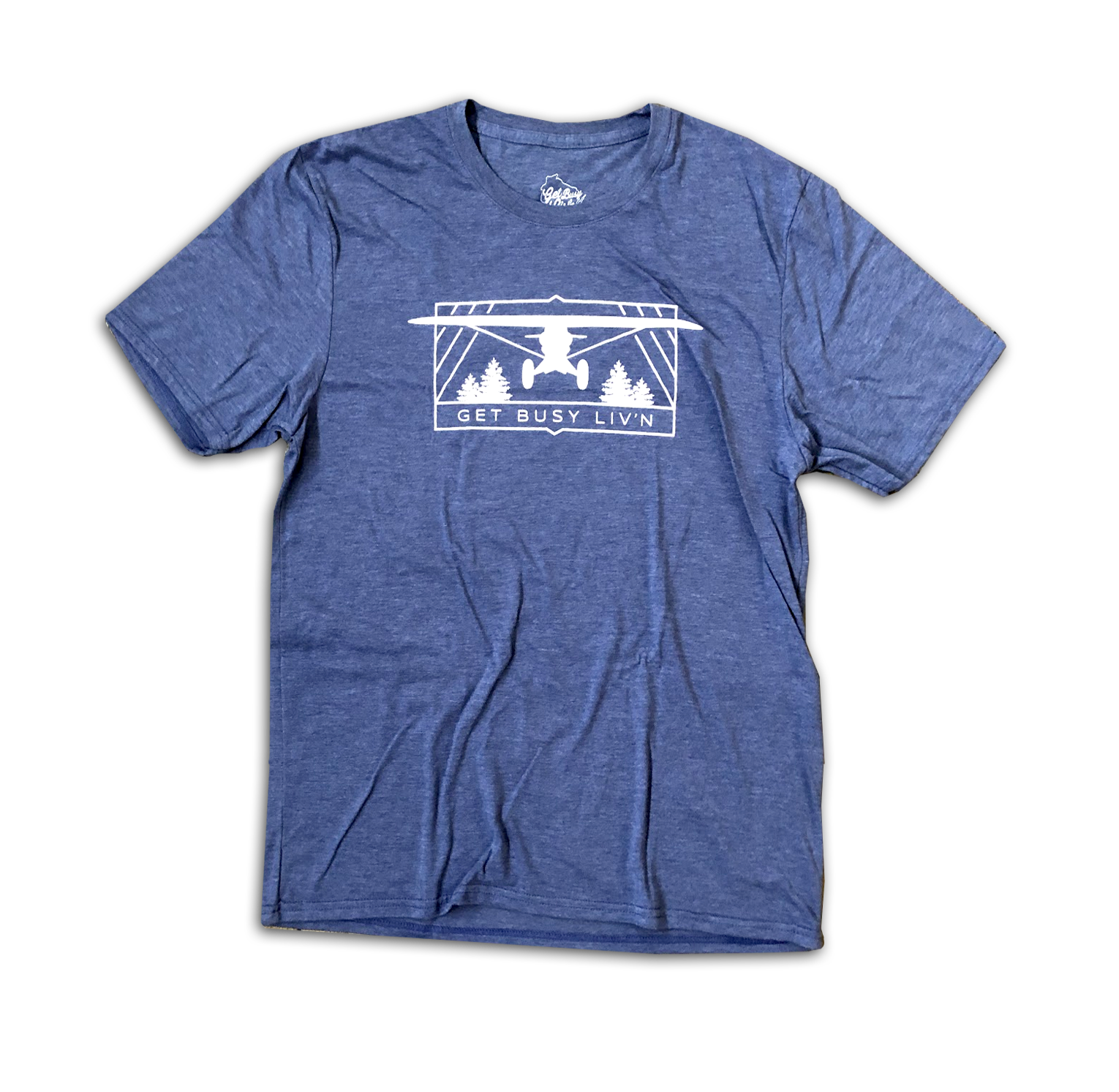 Grinner Airplane Tee - Blue – Get Busy Liv'n